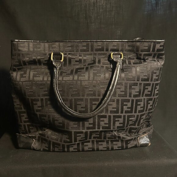 Fendi Handbags - FENDI Vintage Black Zucca handbag
